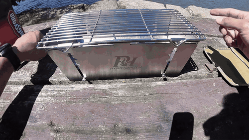 PyroHorizon Portable Foldable Charcoal Grill – 304 Stainless Steel Camping BBQ Grill, 13 Inch (3-Year Parts Replacement Warranty)